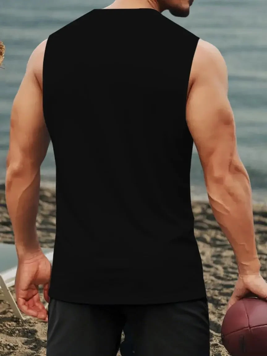 Men's Tank Top Sets 2026 Summer Quick drying crewneck beach seaside  men's chandals running sports oversize Suit for man