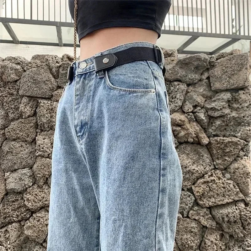 2024 Canvas Adjustable Elastic Waist Band Invisible Belt Buckle-Free Belts for Women Men Jean Pants Dress No Buckle Easy To Wear