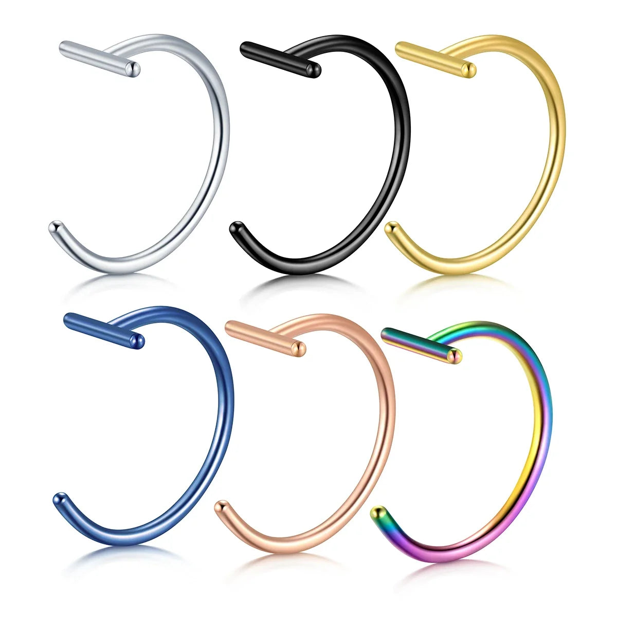 1PCS Fake Piercing Lip Rings Nose Nostril Ring Septum Clip On Mouth Ring Fake Piercing Body Clip Hoop