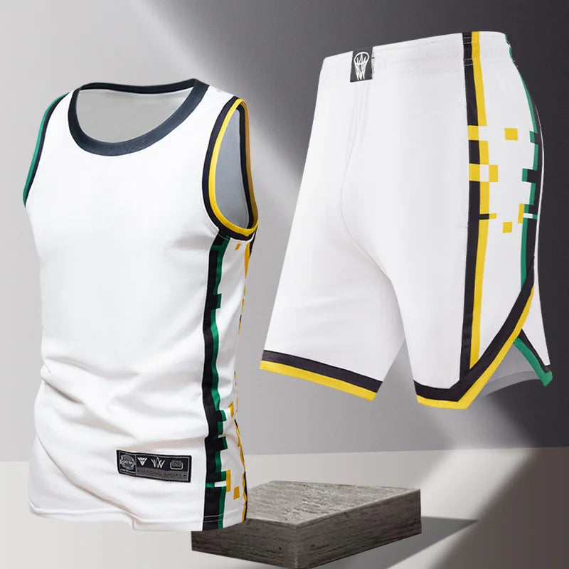 Men's Fashion Trend Sleeveless Vest Five Point Shorts 2-piece Set Summer Daily Outdoor Casual Trend Versatile Sportswear