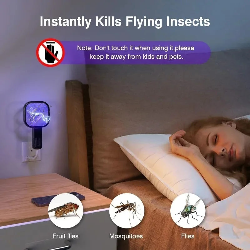 Portable USB Mosquito Swatter with UV Light Car Mosquito Killing Trap for Household Outdoor Picnic Camping Travel Hotel