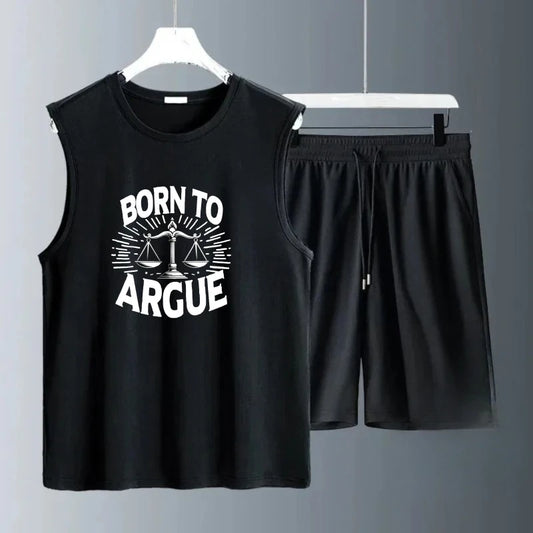 Men's Tank Top Sets 2026 Summer Quick drying sports seaside beach running Old money man oversize Breathable  men's sports suit