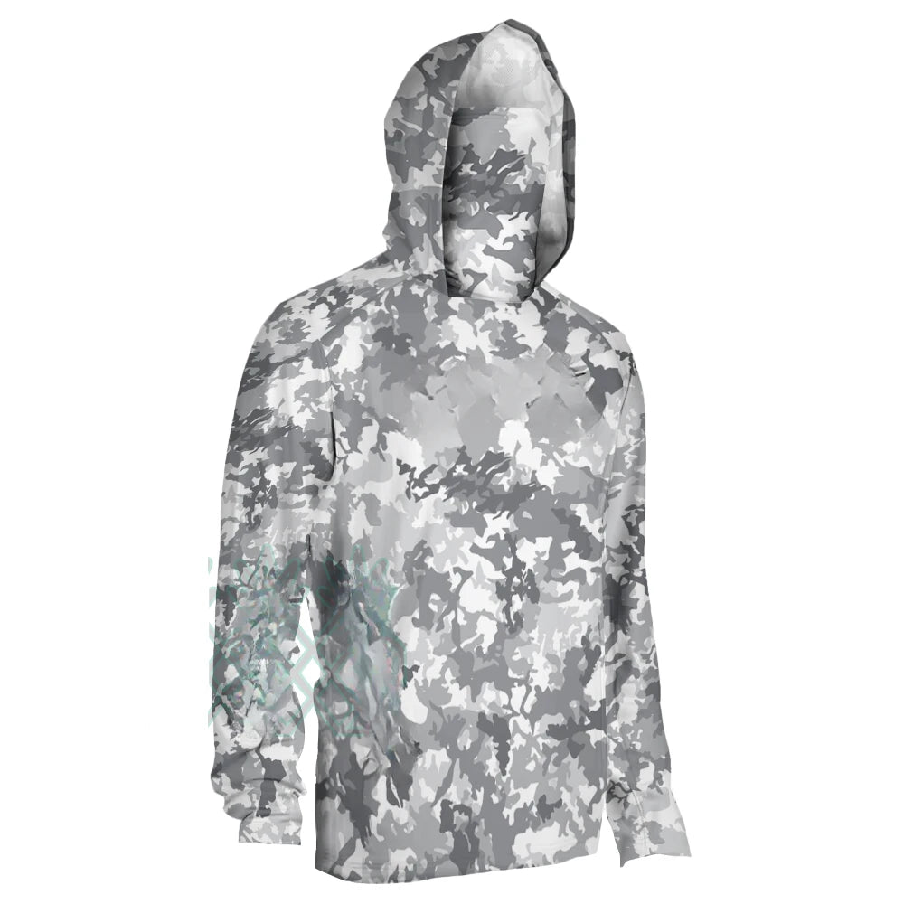 Fishing Shirt Summer Performance Fishing Clothing Men's Long Sleeve Uv Protection Mask Fishing Hooded Shirts Upf 50+ T-shirt