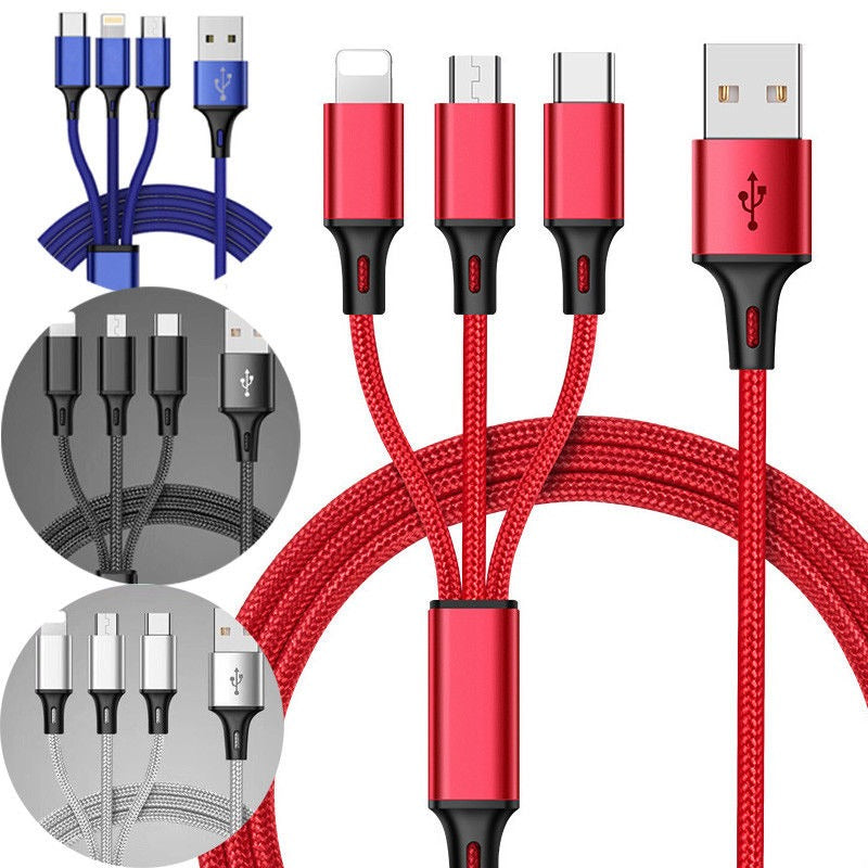 Braided 3-in-1 Braided Data Cable