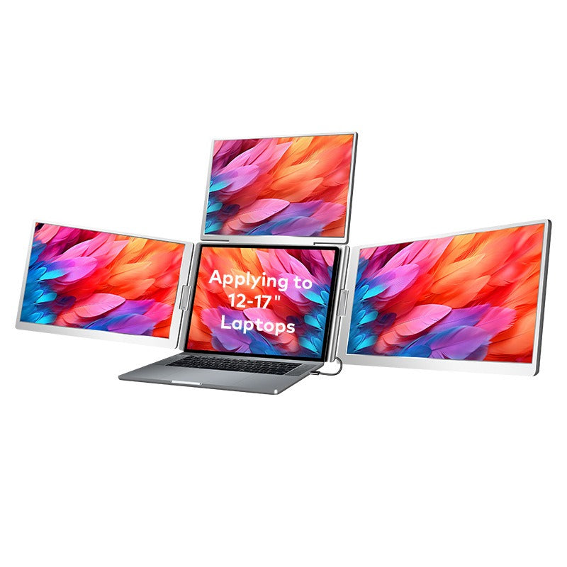 Portable Triple-Screen Laptop Display Monitor