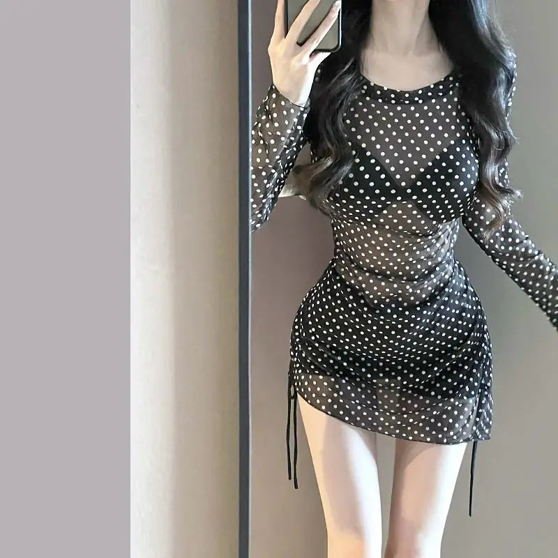 2026 New Women's Black Bikini Set Sexy Long Sleeve Cover Up Two Piece Swimsuit Elegant Beachwear