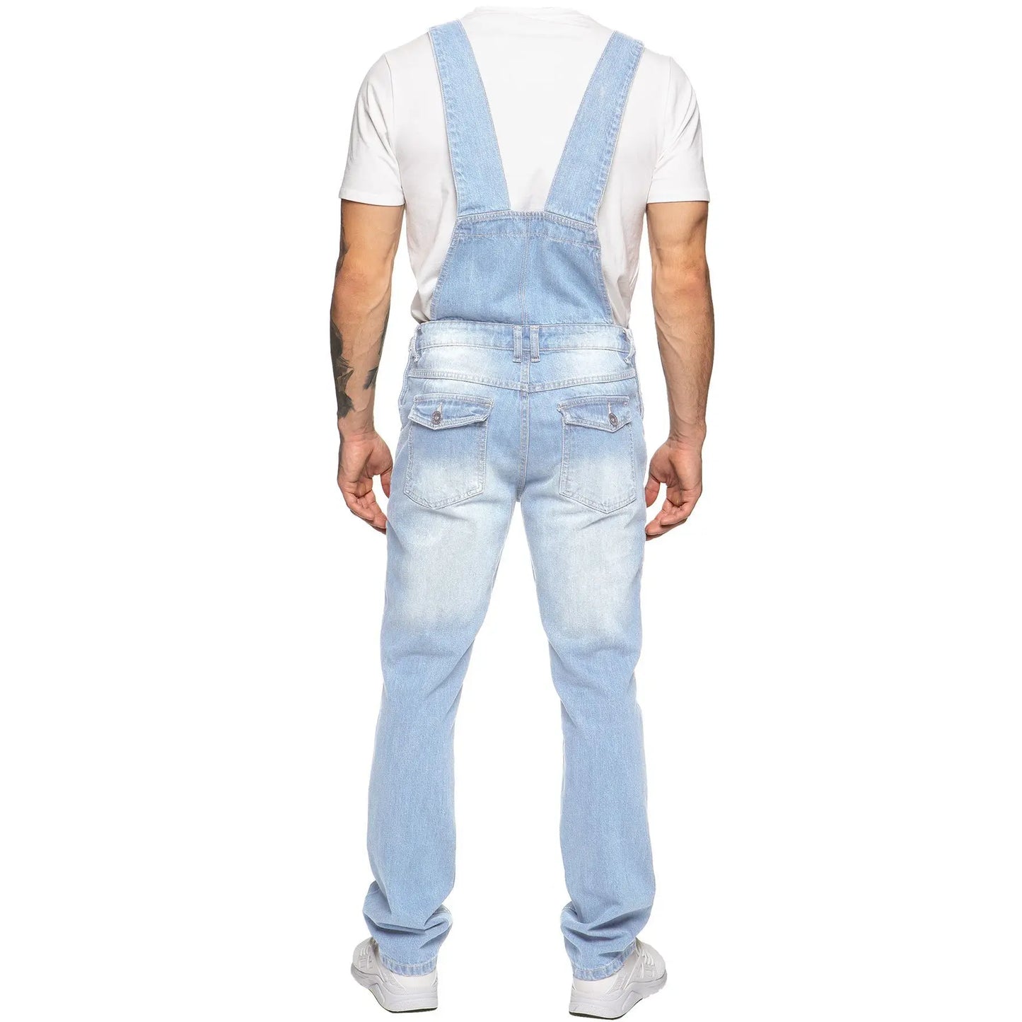 Overalls Men's Casual Multi-Bag Elastic Slim-fit Pants Men's Denim Overalls