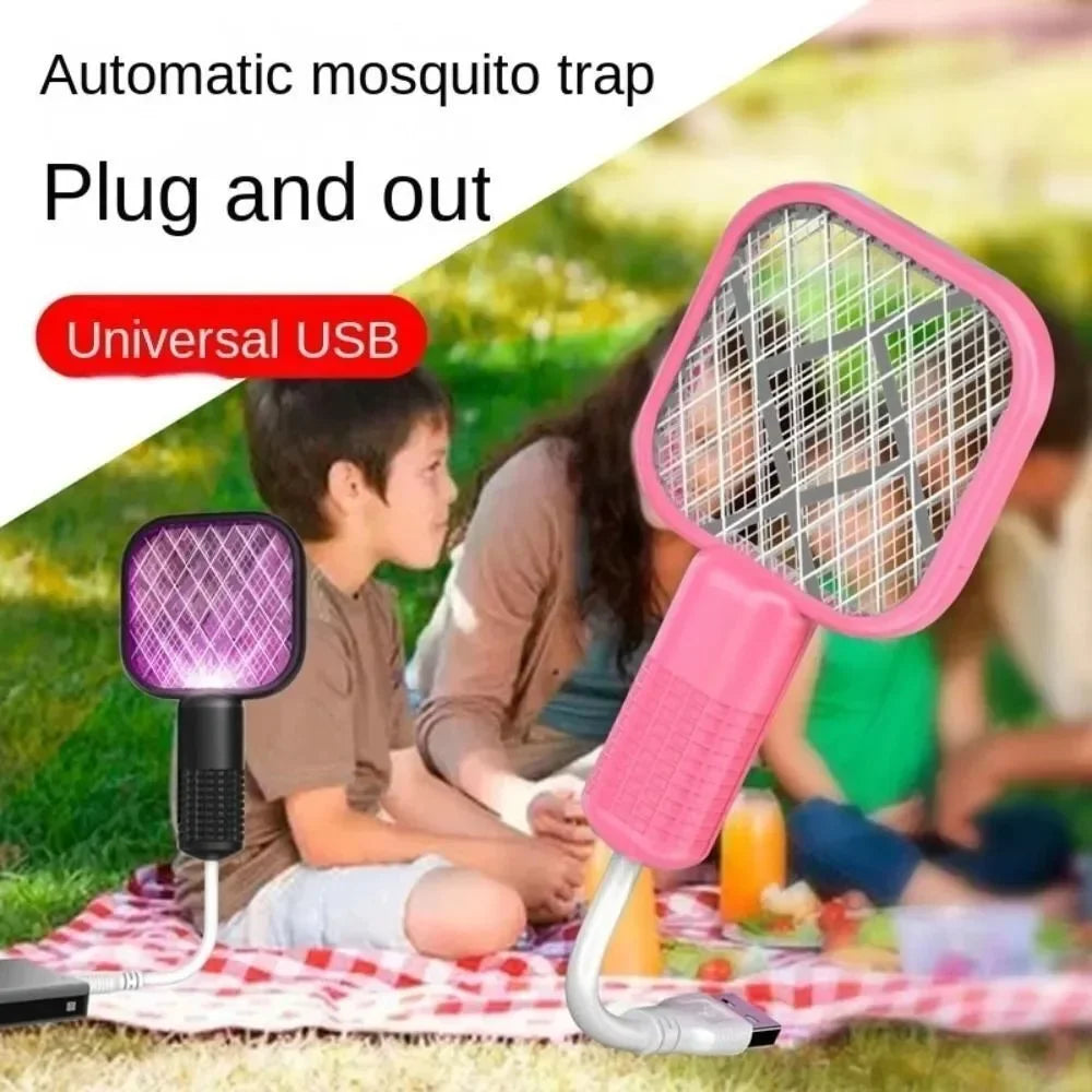 Portable USB Mosquito Swatter with UV Light Car Mosquito Killing Trap for Household Outdoor Picnic Camping Travel Hotel
