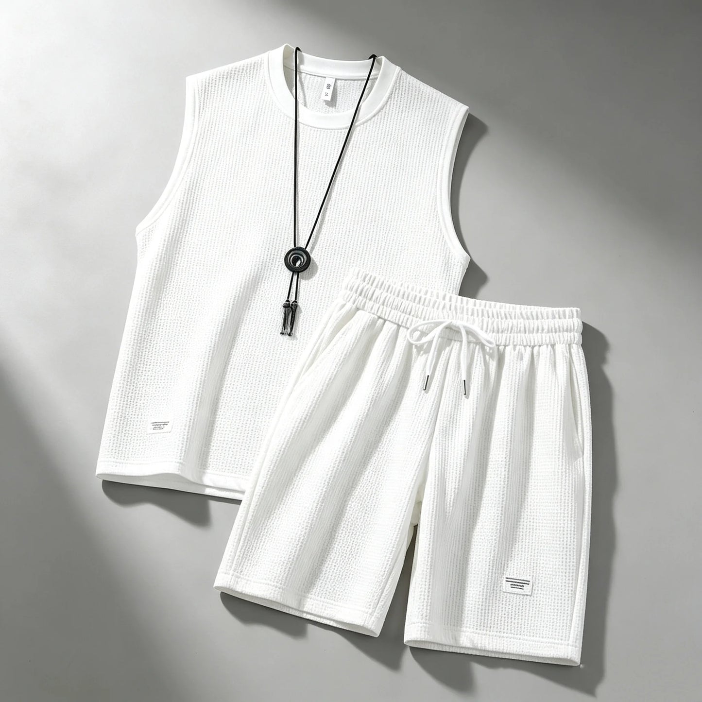Summer men's vest sets high quality Gym jogging sportswear set Mesh quick drying fashion casual Vest + Shorts 2 piece set 3XL