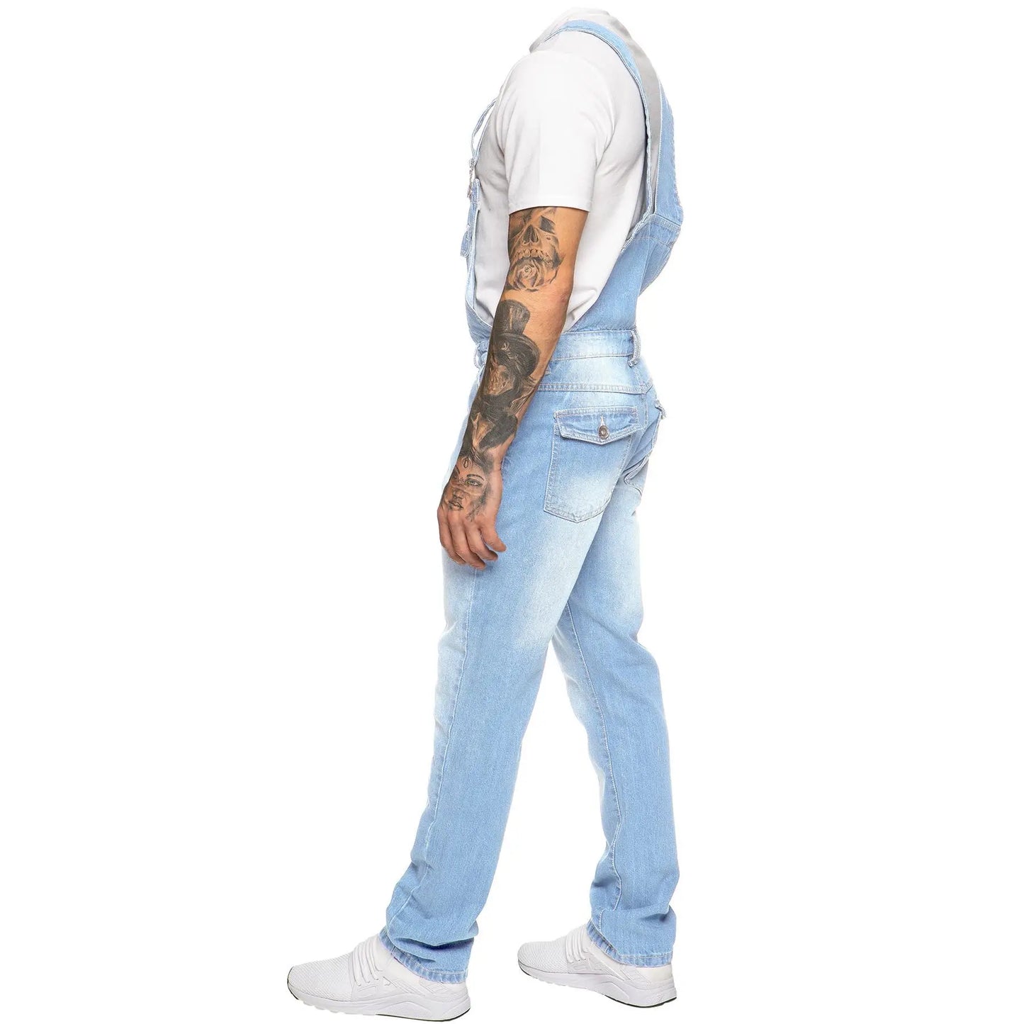Overalls Men's Casual Multi-Bag Elastic Slim-fit Pants Men's Denim Overalls